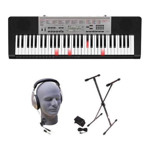 Casio - Portable Keyboard with 61 Lighted Keys - Black-Front_Standard 