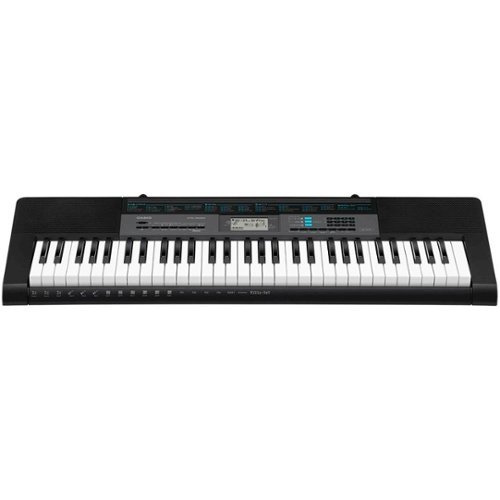 Casio - Portable Keyboard with 61 Keys - Black-Front_Standard 