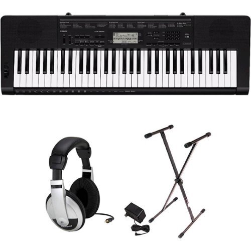 

Casio - Portable Keyboard with 61 Velocity-Sensitive Keys - Black