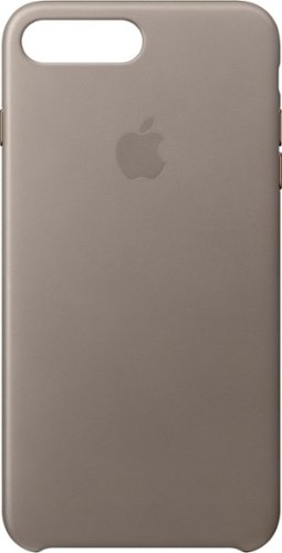 Apple - iPhone® 8 Plus/7 Plus Leather Case - Taupe-Front_Standard 