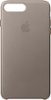 Apple - iPhone® 8 Plus/7 Plus Leather Case - Taupe-Front_Standard
