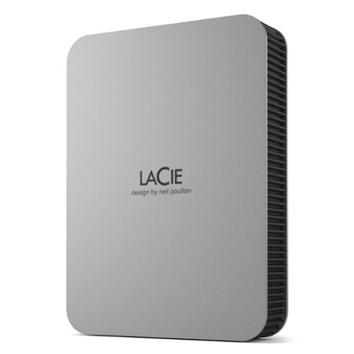 LaCie - Mobile 5TB External USB-C 3.2 Portable Hard Drive with Rescue Data Recovery Services - Moon Silver-Front_Standard 