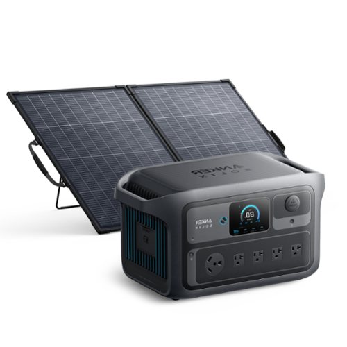  Anker - SOLIX C2000X Gen2 Portable Power Station w/200W Solar Panel,2048 Wh/2400W Solar Generator for Camping,Outage&amp;Home Backup (2048 Wh Capacity) - Dark Gray