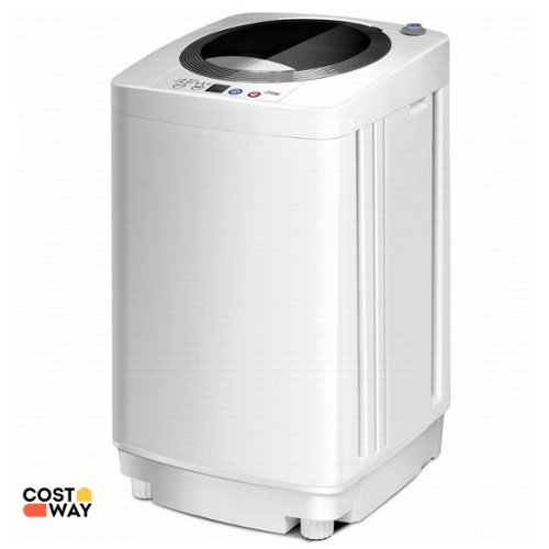 Costway Full-Automatic Laundry Wash Machine Washer/Spinner with Drain Pump - White and Black