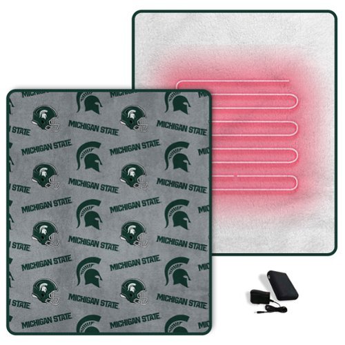 Pegasus - Michigan State Spartans Scattered Logos 60" x 70" Heated Blanket - Multicolor-Front_Standard 