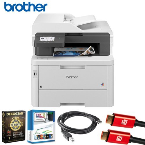 Brother - MFCL3780CDW Digital Color All-in-One Laser Printer + 26 Month Protection Warranty & Cable Bundle-Front_Standard 