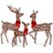Best Choice Products - 3-Piece Lighted Christmas Deer Set Outdoor Yard Decoration w/ 360 LED Lights, Stakes - Rattan-Front_Standard