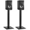 ECHOGEAR - Premium Floor Speaker Stands – Vibration-Dampening MDF – Fits Edifier, Polk & More – Iso Pads & Carpet Spikes Included - Black-Front_Standard