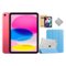 Apple - 11-inch iPad A16 chip with Wi-Fi - 256GB - With Blue Case Bundle - Pink-Front_Standard