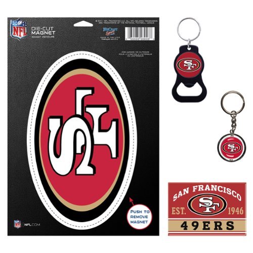 WinCraft - San Francisco 49ers 4-Pack Key Rings and Magnets Set - Multicolor-Front_Standard 