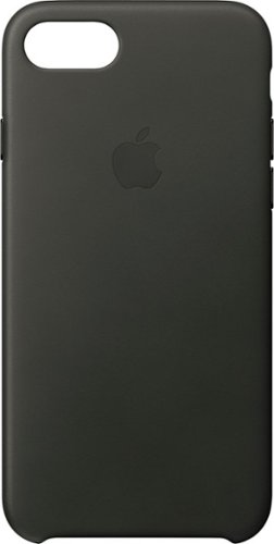 Apple - iPhone® 8/7 Leather Case - Charcoal Gray-Front_Standard 