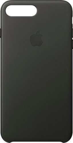 Apple - iPhone® 8 Plus/7 Plus Leather Case - Charcoal Gray-Front_Standard 