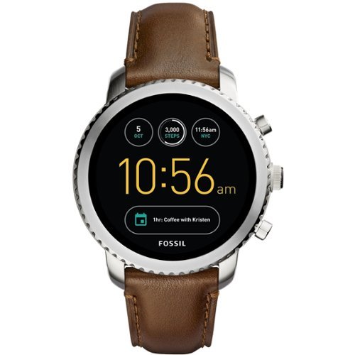  Fossil - Gen 3 Explorist Smartwatch 46mm Stainless Steel - Stainless Steel with Brown Leather Strap