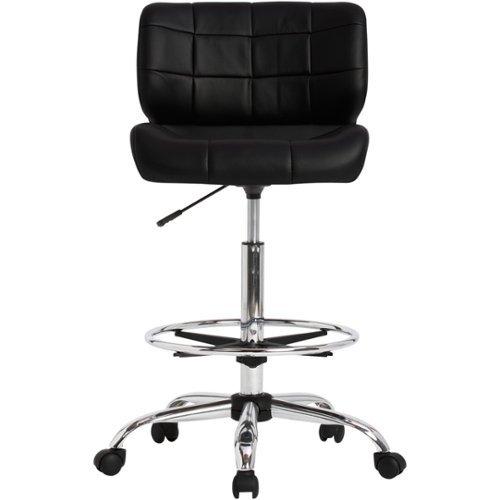  Studio Designs - Drafting Vinyl Chair - Black/chrome