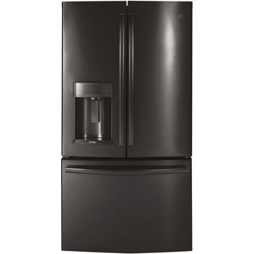 GE Profile - 22.1 Cu. Ft. French Door-in-Door Counter-Depth Refrigerator with Hands-Free AutoFill - Fingerprint resistant black stainless