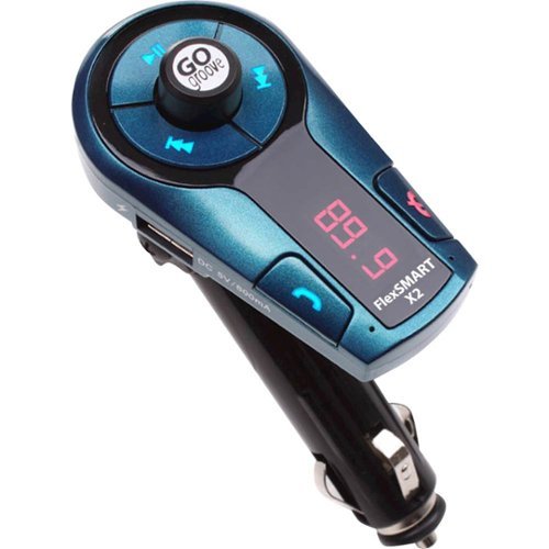  GOgroove - FlexSMART X2 Mini Bluetooth In-Car FM Transmitter - Blue