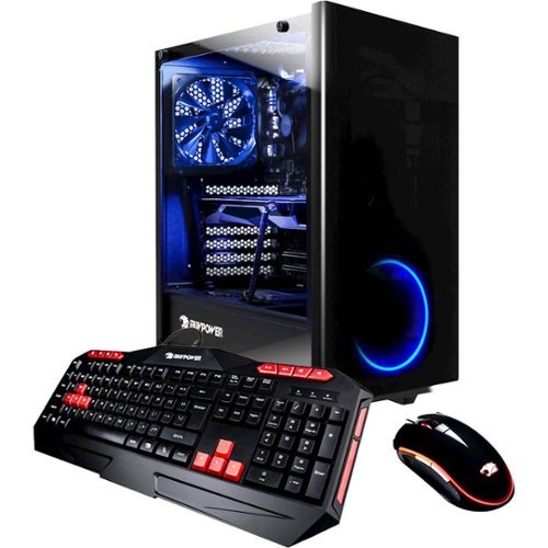 iBUYPOWER - Desktop - Intel Core i7 - 8GB Memory - AMD Radeon RX 580 - 1TB Hard Drive - Black-Front_Standard 