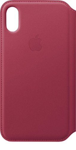 Apple - iPhone® X Leather Folio - Berry