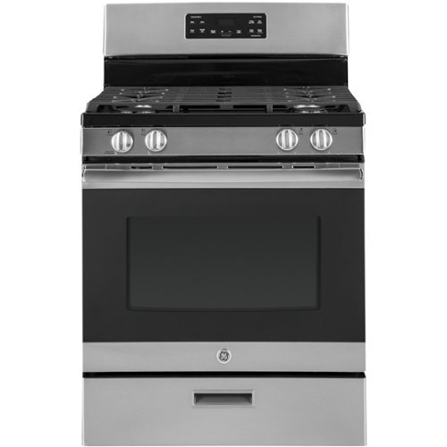 GE - 5.0 Cu. Ft. Freestanding Gas Range - Stainless Steel-Front_Standard 