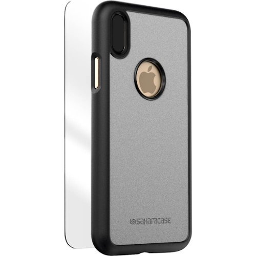 SaharaCase - dBulk Case with Glass Screen Protector for Apple iPhone X and XS - Black Gray-Angle_Standard 