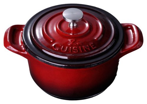  La Cuisine - Cast -Iron Round Covered Casserole 0.31 qt - Red