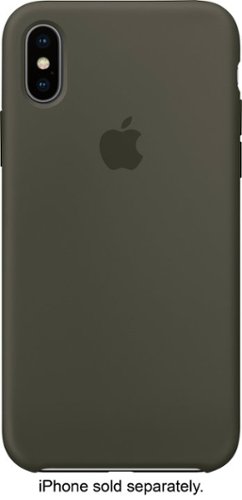 Apple - iPhone® X Silicone Case - Dark Olive-Front_Standard 