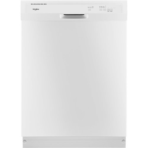 "Whirlpool - 24"" Front Control Built-In Dishwasher with 55 dBA - White"