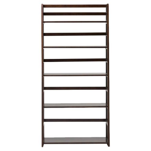  Simpli Home - Acadian Ladder Wood 5-Shelf Bookcase - Tobacco Brown