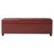 Simpli Home - Avalon Rectangular Polyurethane Faux Leather Ottoman With Inner Storage - Red-Front_Standard