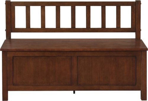 

Simpli Home - Artisan Entryway Bench - Lacquer, Medium Auburn Brown