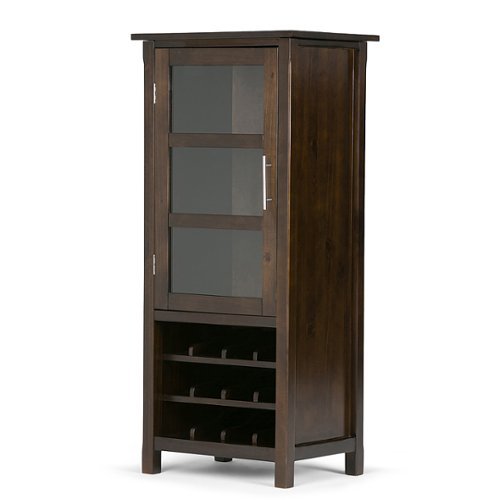 Simpli Home - Avalon High Storage Wine Rack Cabinet - Dark Tobacco Brown