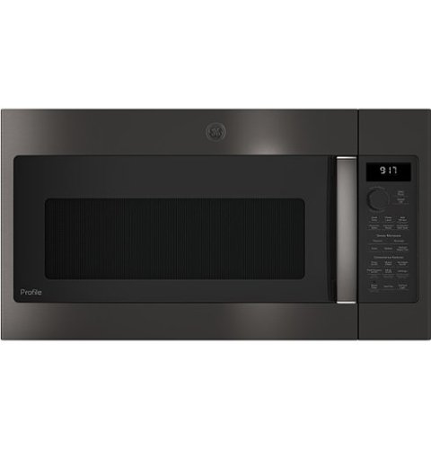 GE Profile - 1.7 Cu. Ft. Convection Over-the-Range Microwave with Sensor Cooking - Black stainless steel