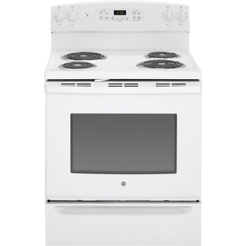 GE - 5.0 Cu. Ft. Self-Cleaning Freestanding Electric Range - White on White-Front_Standard 