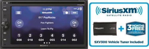  Sony - 6.4&quot; - Android Auto/Apple CarPlay™ with SiriusXM Tuner - Built-in Bluetooth - In-Dash DVD/DM Receiver - Black