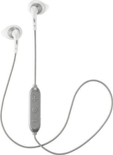 JVC Wireless Sweatproof Gumy Sport Bluetooth Wireless Earbud Nozzle, White (HAEN10BTW)