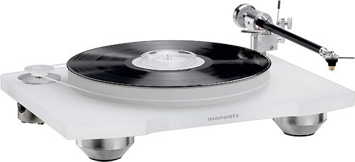 Marantz - TT-15S1 Manual Belt-Drive Turntable for Vinyl Records, Floating Motor for Low-Vibration, Cartridge Included - White