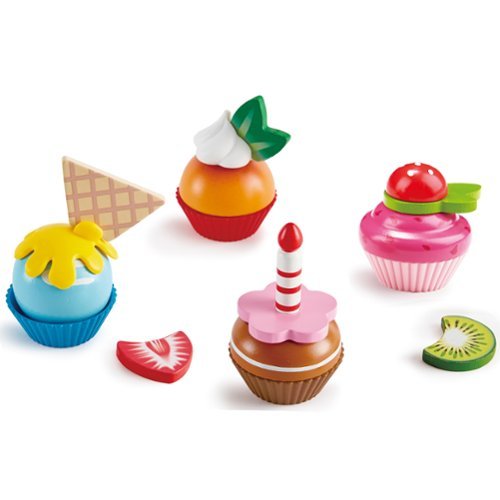 Hape - Hape: Cupcakes - 18pcs, Colorful Wooden Desserts Playset, Ages 2+