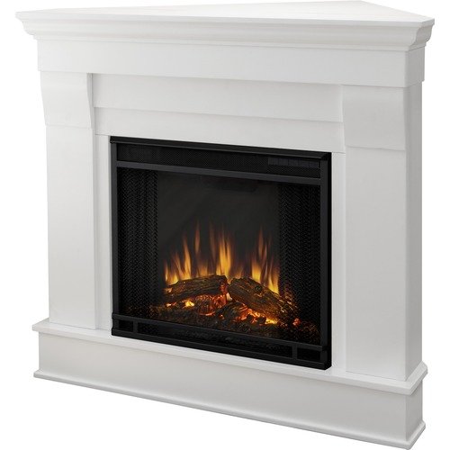 Real Flame - Chateau Corner Electric Fireplace - Indoor Usage - Heating Capacity 1.38 kW - White-Front_Standard 