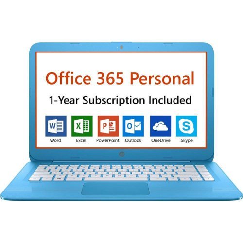  HP - Stream 14&quot; Laptop - Intel Celeron - 4GB - 64GB eMMC Flash Memory - Office 365 Personal 1-Year Subscription Included - Textured linear grooves in aqua blue