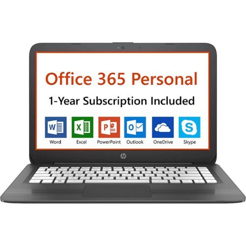 HP - Stream 14" Laptop - Intel Celeron - 4GB - 32GB eMMC Flash Memory - Office 365 Personal 1-Year Subscription Included - Textured linear grooves in smoke gray-Front_Standard 