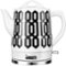 Bialetti - 1.5L Ceramic Kettle White with Geo Pattern - White/Black-Front_Standard