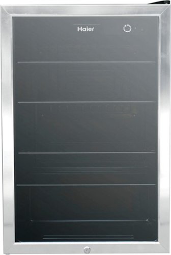 Haier - 150-Can Beverage Cooler - Stainless Steel-Front_Standard 