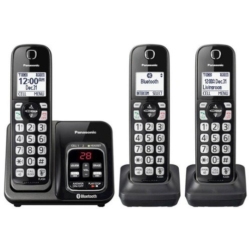 Panasonic - KX-TGD563M Link2Cell DECT 6.0 Expandable Cordless Phone System with Digital Answering System - Metallic Black