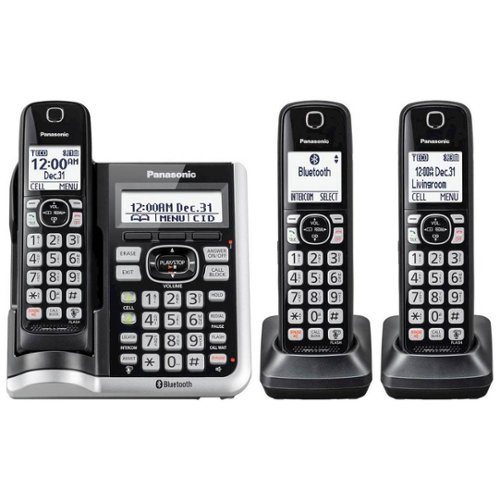 Panasonic - KX-TGF573S Link2Cell DECT 6.0 Expandable Cordless Phone System with Digital Answering System - Silver