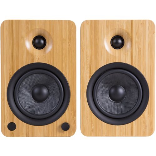 Kanto - 4" Powered Wireless 2-Way Bookshelf Speakers (Pair) - Bamboo-Front_Standard 