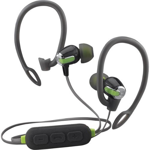 iHome - iB71 Wireless In-Ear Headphones - Gray/Green-Front_Standard 