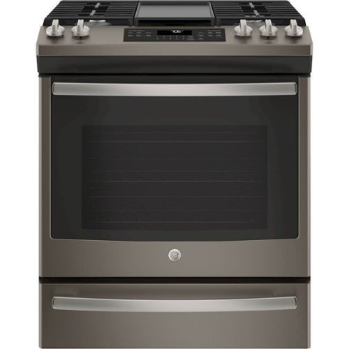 GE - 5.6 Cu. Ft. Slide-In Gas Convection Range - Slate