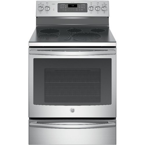GE - 5.3 Cu. Ft. Freestanding Electric Convection Range - Stainless steel