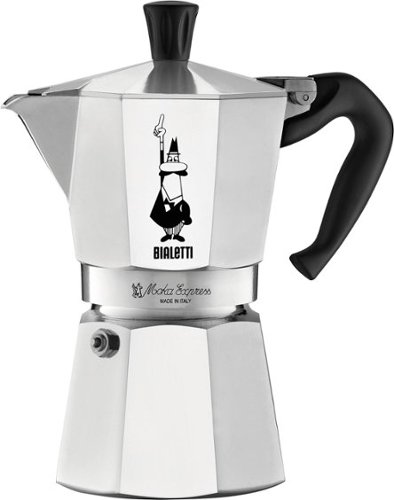  Bialetti - Moka Express Espresso Maker/6-Cup Coffee Maker - Silver