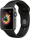 Geek Squad Certified Refurbished Apple Watch Series 3 (GPS) 42mm Space Gray Aluminum Case with Black Sport Band - Space Gray Aluminum-Angle_Standard 
